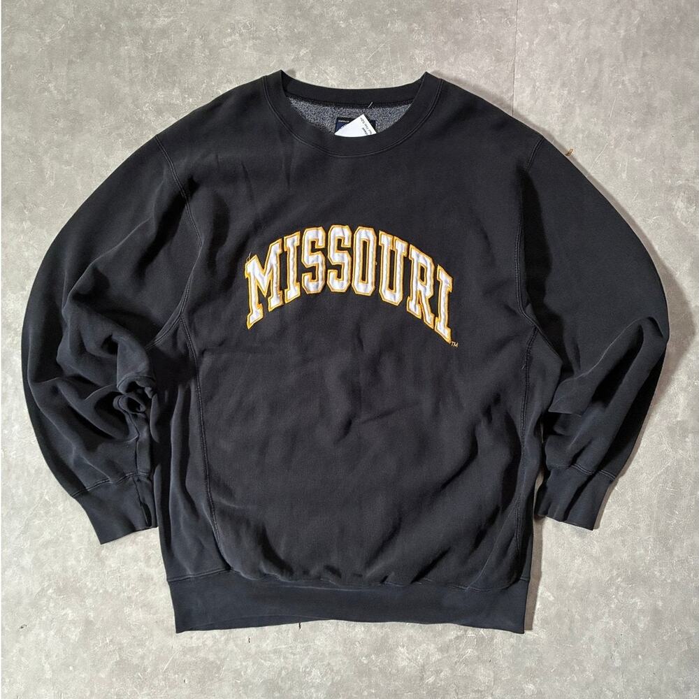 2000s Vintage Missouri Tigers Block Letters Black Crewneck -XL